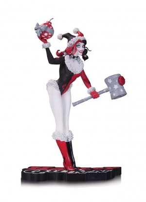 HARLEY QUINN: RED, BLACK AND WHITE HOLIDAY STATUE $80