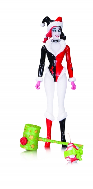 DC COMICS DESIGNER SERIES: AMANDA CONNER HARLEY QUINN ACTION FIGURES HOLIDAY HARLEY QUINN – 7.05” (WITH HAMMER AND BOMB) $28