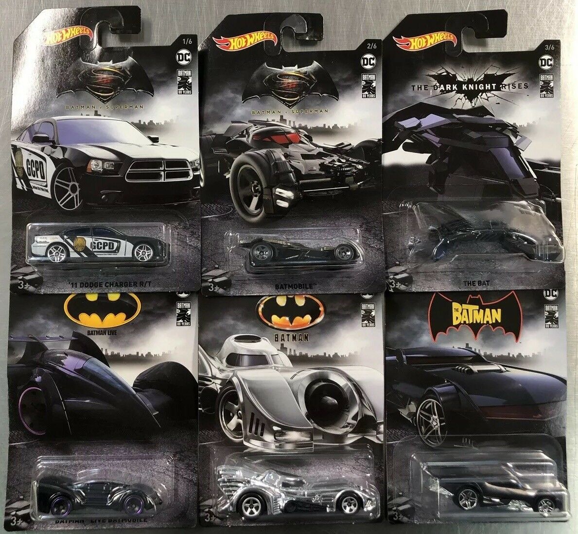 2019 Hot Wheels #17 DC Batman Series 2/5 BATMOBILE Gray Variant w/Black OH5 Sp 