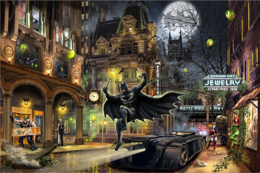 Thomas Kinkade Studios "Batman: Gotham City" Fine Art Print