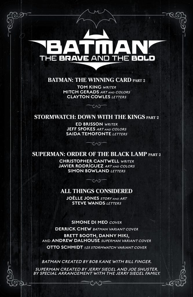 brave and the bold credits page