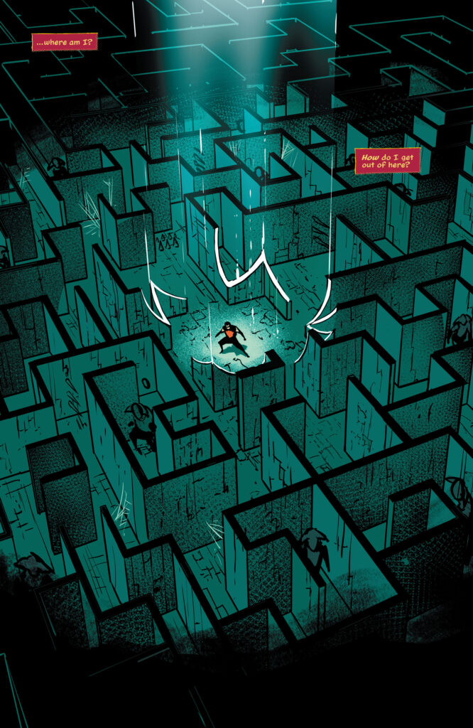 preview of tim drake robin #10 shows tim trapped in a maze