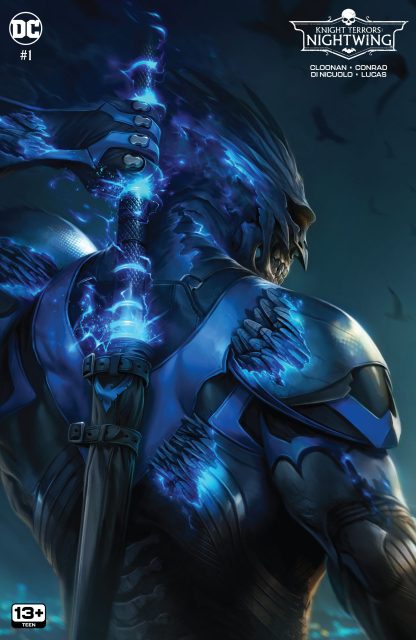 Card stock variant cover by Francesco Mattina knight terrors nightwing 1 mattina variant